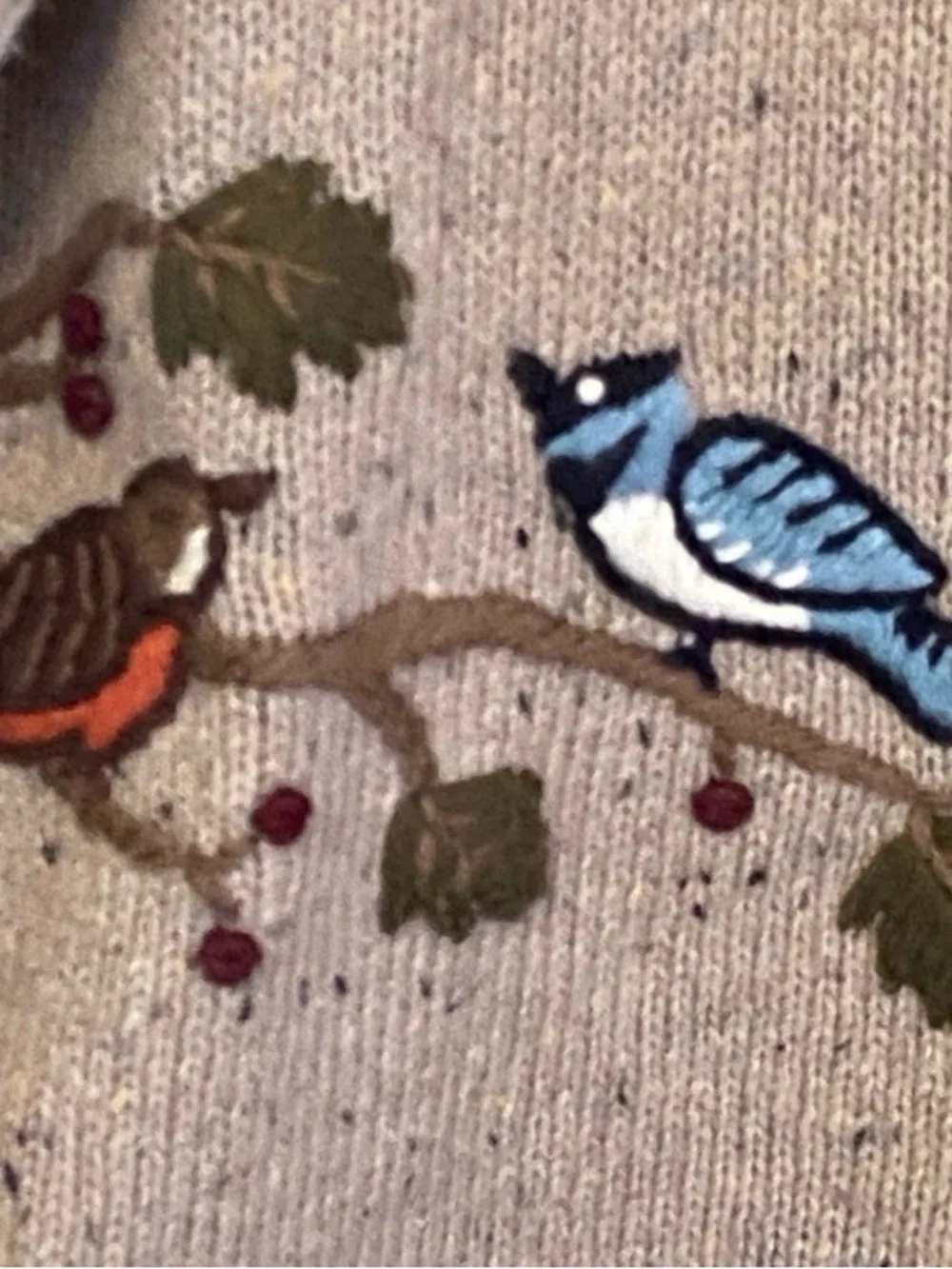 Christopher & Banks Y2K Bird Embroidered Cardigan Wool Blend Large‎